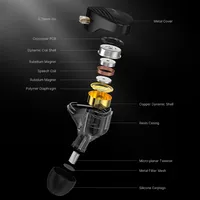 GK Streak HiFi Dual Driver KUN Hybride Planaire Dynamique avec Câble Détachable Intra-auriculaires IEM Écouteurs Moniteurs