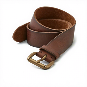 BS INTERNATIONAL NA34 Handmade <b>Cow</b> Hide Genuine Leather Square Steel Pin Buckle <b>Printed</b> Solid Vintage Eco Friendly Heavy Belt - Product Image 4