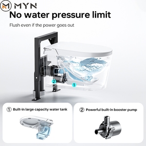 <span class=keywords><strong>Toilette</strong></span> de WC intelligente automatique et intelligente à suspendre au mur blanc de haute qualité Nouveau design Salle de bain en céramique P-Trap <span class=keywords><strong>Toilette</strong></span> murale - Product Image 4