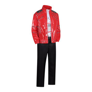 Nuevo Producto, Traje <span class=keywords><strong>de</strong></span> Lentejuelas para Hombre, Ropa <span class=keywords><strong>de</strong></span> <span class=keywords><strong>Baile</strong></span> MJ, Colores Rojos Brillantes, Chaqueta y Pantalones Vintage <span class=keywords><strong>de</strong></span> Michael Jackson, Conjunto <span class=keywords><strong>de</strong></span> Disfraz Cosplay - Product Image 4