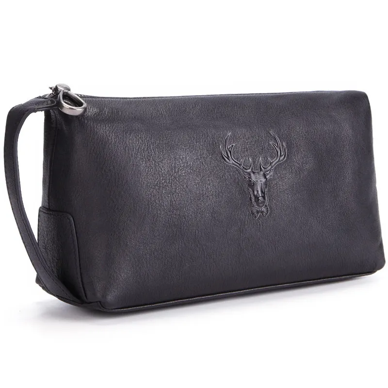 Quality Cow Genuine Leather Toiletry Bag For Men Customized With Logo Luxury Genuine Leather Women Makeup Cosmetic Bag