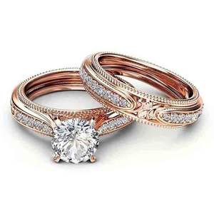 Anello di Fidanzamento T0649 in Oro Rosa con Diamante Taglio Brillante Rotondo, Diamante Naturale, Gioiello Classico da Donna - Product Image 1