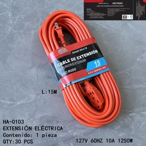 Cables de Extensión CASAMAX WL HA-0103 de 15 m, para Interiores y Exteriores, de Alta Resistencia, 10 A, 1250 W, Modernos y Ecológicos - Product Image 1