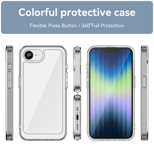 Cho iPhone 16e rõ ràng trường hợp điện thoại, chống xước mềm TPU bumper + Acrylic Mobile Bìa trường hợp đối với iPhone 13 14 15 Pro Max 16e 2025 - Product Image 2