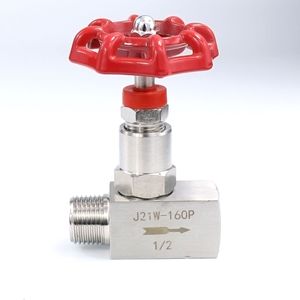 Vanne à aiguille en acier inoxydable J21W-160, structure à bille, manomètre 304, vanne d'arrêt M20*1.5, filetages internes et externes pour gaz - Product Image 3