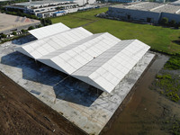 Carpa industrial personalizable de gran almacén para almacenamiento de eventos estructura de aleación de aluminio al aire libre tela de PVC a prueba de viento