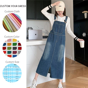 Robe longue décontractée d'été en <span class=keywords><strong>jean</strong></span> à taille empire, col bateau, sans manches, avec poches, pour femme, collection 2024, vente en gros - Product Image 2