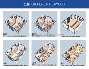 Casa Container Prefabbricata a Due Piani 20ft 40ft, Design Pieghevole Espandibile, Impermeabile, Resistente ai Terremoti, Ignifuga e Traspirante - Product Image 5