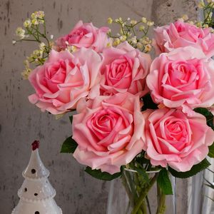 Venta al por Mayor de Fábrica: Rosas Artificiales Modernas Hechas a Mano en Color Polvo de Seda para el Hogar, Día de la Madre, Navidad, Pascua - Product Image 3