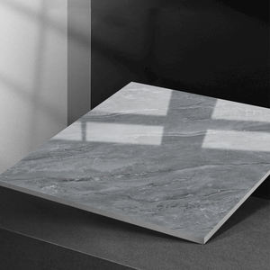 Venta caliente 600x600 Mármol pulido esmaltado brillante Azulejo gris sólido Interior Sala de estar Piso Porcelana Piso Carreaux De Sol Azulejo - Product Image 4