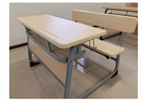 Conjunto de Mesa y Silla Escolar Moderna Qinfeng, Escritorio de Madera 1100x450mm, Silla 360x390mm, Duradero, Ignífugo, Ecológico y Cómodo