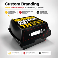 Kunden spezifische umwelt freundliche Hamburger-Box zum Mitnehmen aus Pappe mit Einweg-Burger-Verpackungs boxen aus Aluminium folie