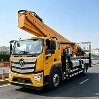 Camion de travail en hauteur de 45 m de haute qualité, alimenté au diesel, capacité de la plateforme de 400 kg, portée de travail de 27 m, rotatif à 360°