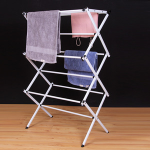 Clothing Organizer <b>Drying</b> <b>Rack</b> X-Shape Foldable Metal Frame Standing Type Minimalist Style W012 - Product Image 2