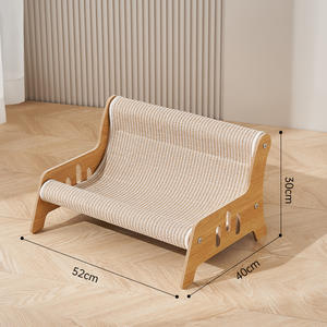 Rascador de Sisal para Gatos Sofá Reclinable Hamaca de Madera Almohadilla para Afilar Garras Cama Reemplazable para Mascotas con Tabla de Rascar Compartida - Product Image 6