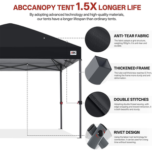 Tente pliante professionnelle Barnums 3x3m avec ouverture centrale instantanée, abri pop-up personnalisable, auvent de qualité 3x3m - Product Image 3