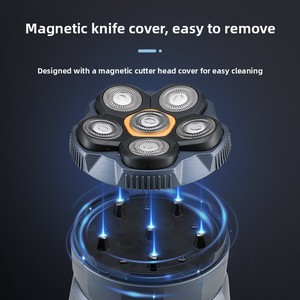 6D Rotary <b>Head</b> Shaver for Bald Men Flexible Skin-Friendly Blade Waterproof Wet/Dry Shaving Rechargeable Electric <b>Razor</b> - Product Image 4