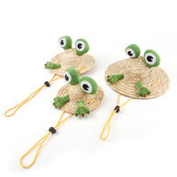 Chapeau de paille créatif pour animaux de compagnie avec hélice rotative, oreilles de grenouille et de lapin amusantes, casquette de soleil réglable pour chien, chapeau d'été pour chaton, idéal pour l'extérieur et la plage