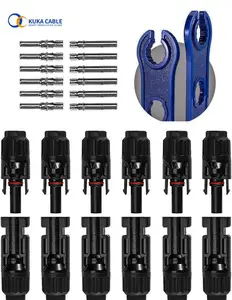 Conectores de cable de Panel Solar, 2 pines Y rama T Pv macho Y hembra, Conector de caja de empalme, 2 en 1