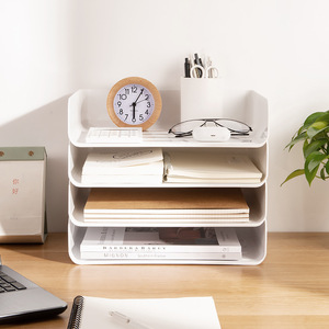 Office Organizer Box For Desk A4 Paper Books Stationery Multi Tier Storage Shelf Transparent Rectangle Standing Type - Product Image 3