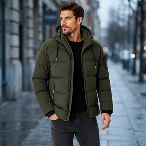 Abrigo Térmico con Capucha Tejido a Medida Unisex Tallas Grandes, Cremallera, Cuello Alto, Transpirable, Estilo Urbano, Poliéster/Algodón, Relleno de 300g - Product Image 2