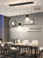 Lustre de restaurant 2024, nouveau style moderne minimaliste, best-seller, luxe haut de gamme, design créatif linéaire, pour salon de thé, à intensité variable