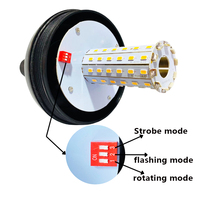 Feux de signalisation à DEL stroboscopiques 12-24V, ambre, interrupteur DIP, 3 modes clignotants, rotatifs, étanches IP65 pour tracteur, excavateur, camion