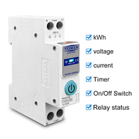 TOMZN 1PCS 63A 1P+N Interrupteur intelligent Wi-Fi avec compteur d'énergie kWh, surveillance, disjoncteur, relais temporisé, statut MCB TUYA Smartlife