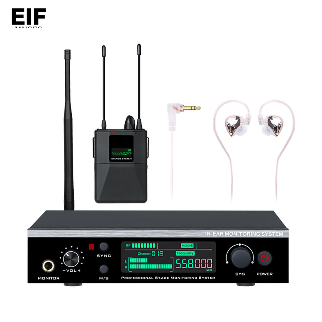 EIF AC-200 Stereo in Ear Monitor Wireless System Professional for Performance