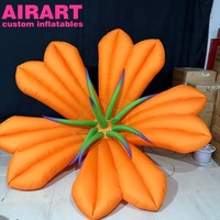 Décoration de fête, fleurs gonflables orange, fleurs de tulipe gonflables