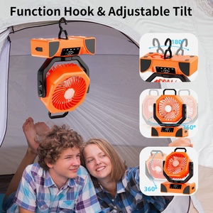 Ventilateur de table portable rechargeable avec écran tactile numérique, ventilateur de refroidissement intégré et batterie externe de 20000 mAh pour le camping en extérieur - Product Image 4