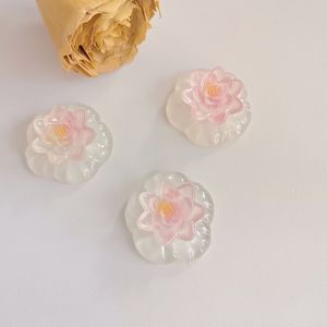 100 Piezas de Flores de Loto Rosadas Planas de Resina para Lazos de Pelo, Adornos para Joyería, Decoración de Teléfonos y Manualidades - Product Image 1