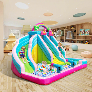 Castillo Inflable Monki Jumper para Interiores con Tobogán y Piscina de Pelotas para Niños Pequeños - Product Image 1