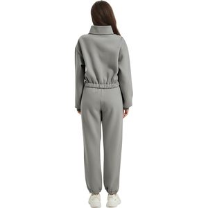 Womens <b>Sweat</b> <b>Set</b> Fleece 2 Piece Outfit Half Zip Pullover Sweatshirt Joggers Tracksuit <b>Sets</b> - Product Image 4