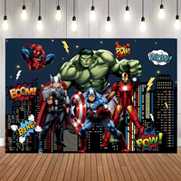 Latar Belakang Ulang Tahun Superhero Avengers Spider-Man untuk Pesta Anak Laki-Laki, Dekorasi Latar Belakang Ulang Tahun