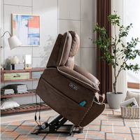 Geeksofa Fauteuil inclinable super doux et surdimensionné à double moteur avec assistance chauffante et massante avec appui-tête pour les personnes âgées