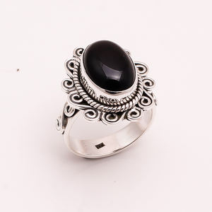 Bague fine en argent sterling 925 avec pierre précieuse de calcédoine naturelle Exportateur de bijoux en argent de forme ovale fait à la main - Product Image 4