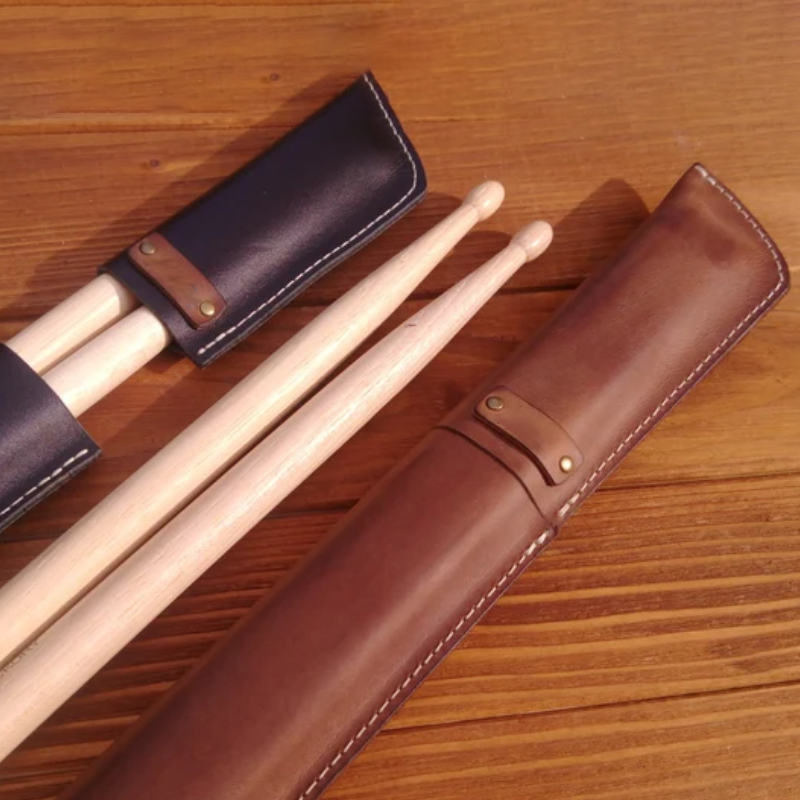 Персонализированный логотип, кожаная сумка для барабанной палочки, кожаный мини-держатель для барабанной палочки для музыканта