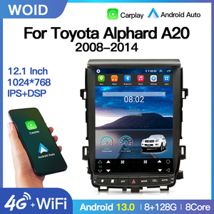 Radio para Auto con Pantalla Estilo Tesla de 12.1'' Android 14, GPS, Reproductor Multimedia para Toyota Alphard ANH20 Elfa A20 2008-2014, Carplay - Product Image 4