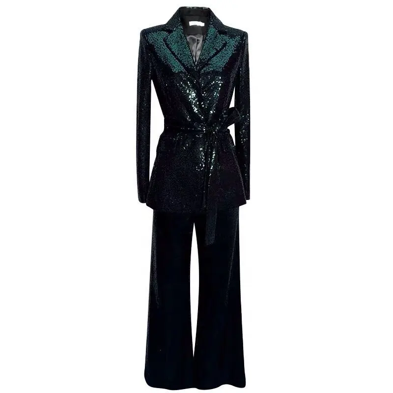 Fashion Women sequins Business Suit Office Suit ladies tuxedo pant suit design for women