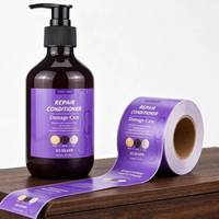 Étiquettes cosmétiques personnalisées en PVC adhésif, résistantes à l'huile, aux UV et à l'eau, avec logo sur mesure et marquage à chaud, pour parfums et shampoings