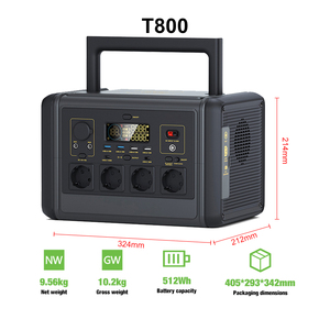 800W สถานีพลังงานแบบพกพา LiFePO4 512Wh คลื่นไซน์บริสุทธิ์15W ชาร์จไร้สายสำหรับบ้านไฟฉุกเฉิน - Product Image 2