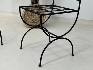 Best-seller moderne métal fer cadre pouf haute qualité tous temps extérieur chaise de jardin maison amovible appartement assis - Product Image 6