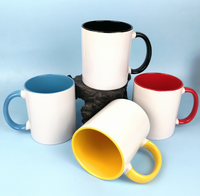 AGH Nouvelle conception Tasse à café en céramique blanche vierge de 15 oz pour sublimation avec poignée et intérieur noirs