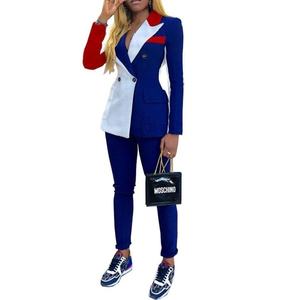 XIUYU dernière mode décontractée épissage femmes costume grande taille dames ensembles minces pour bureau porter uniforme Blazer - Product Image 1