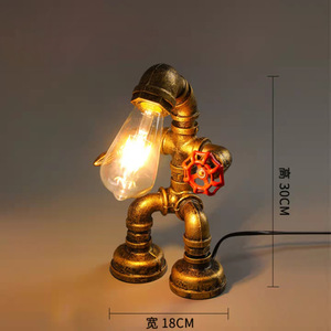 Nuevo diseño de metal estilo artístico <span class=keywords><strong>Industrial</strong></span> pintado Vintage <span class=keywords><strong>Industrial</strong></span> Rust Steampunk Pipe lámpara de <span class=keywords><strong>mesa</strong></span> de escritorio - Product Image 4