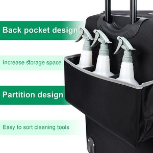 कस्टम भारी शुल्क पॉलिएस्टर कैप + सफाई कैडी उपकरण वाहक त्वरित होटल हाउकीपिंग सफाई कार्ट ट्रॉली विशेष बैग - Product Image 5