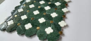 Waterjet Daisy Flower Mosaic Interior Kitchen Bathroom Natural Marble Stone <b>Floor</b> Wall Decoration Tiles - Product Image 4