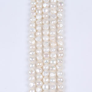 8-9mm Baroque Side Hole Two-Toned White <b>Freshwater</b> <b>Pearl</b> Natural Light <b>Pearl</b> for DIY Necklace <b>Bracelet</b> Handmade Material Loose - Product Image 2