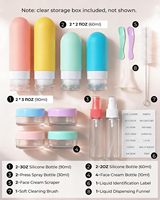 Ensemble de flacons cosmétiques rechargeables de voyage, flacons de lotion en silicone à presser, pots à crème, flacon pulvérisateur avec sac de rangement transparent